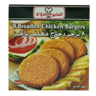 Al Kabeer 8 Breaded Chicken Burger 400g